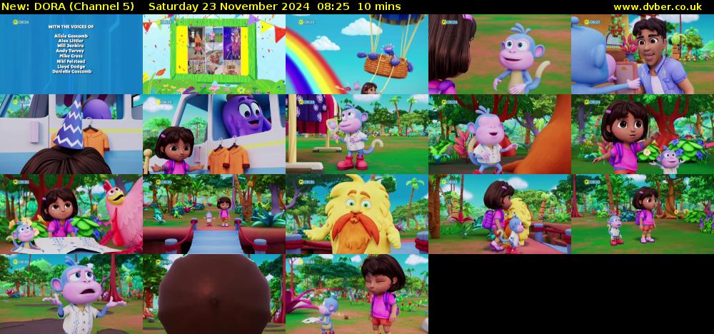 DORA (Channel 5) Saturday 23 November 2024 08:25 - 08:35