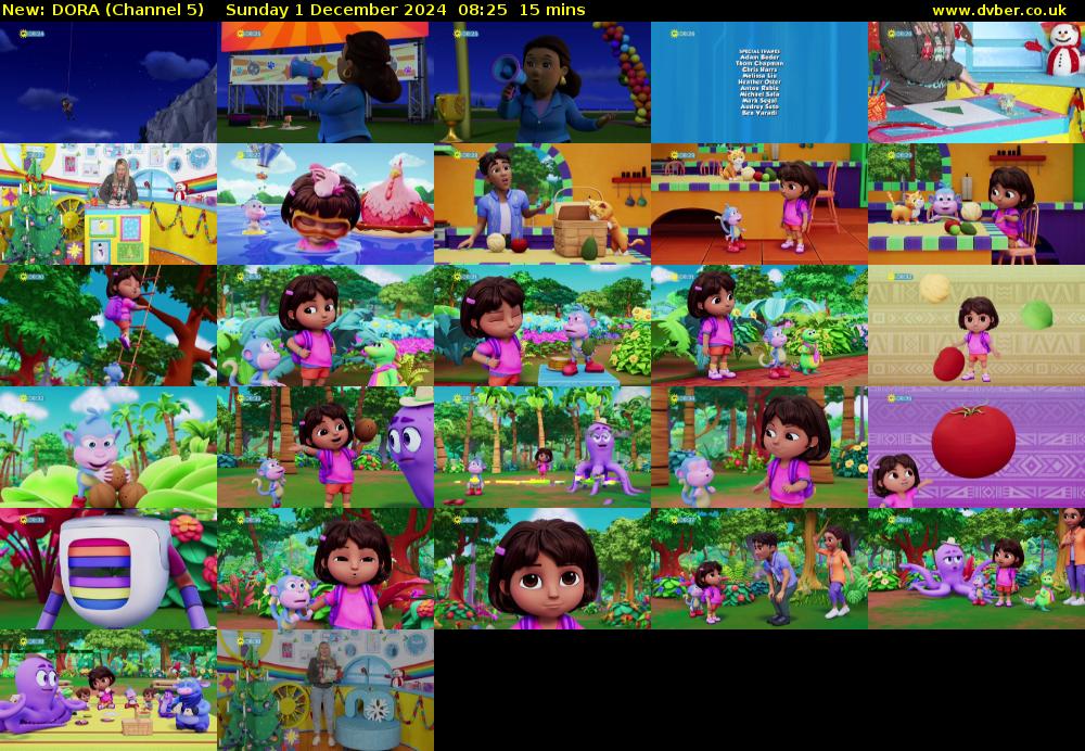 DORA (Channel 5) Sunday 1 December 2024 08:25 - 08:40