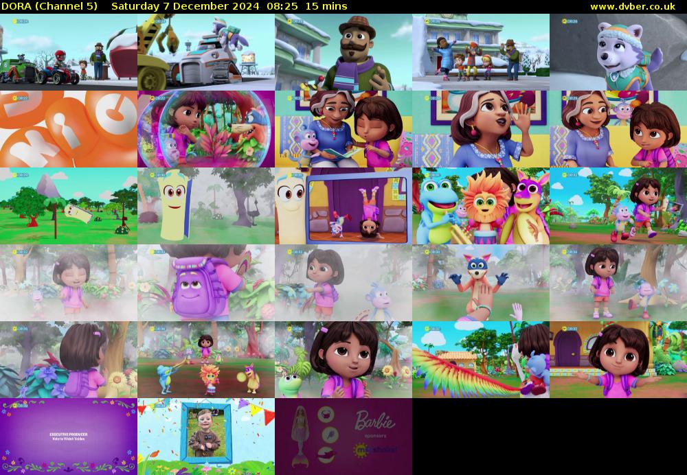 DORA (Channel 5) Saturday 7 December 2024 08:25 - 08:40