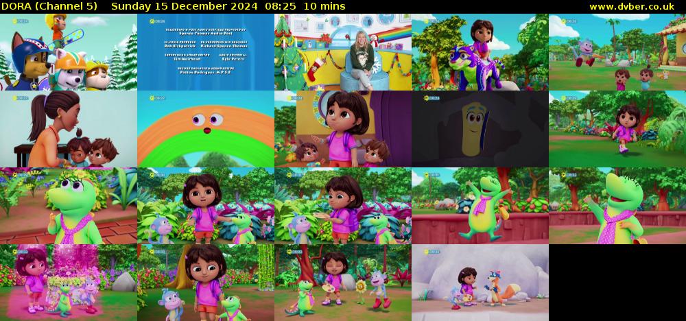 DORA (Channel 5) Sunday 15 December 2024 08:25 - 08:35