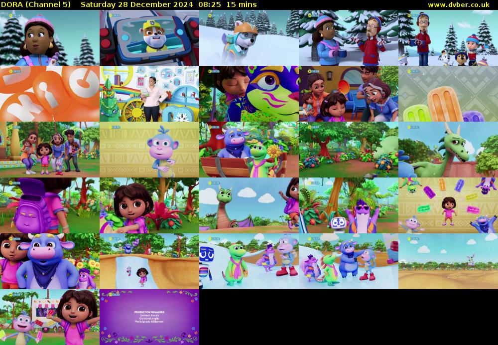 DORA (Channel 5) Saturday 28 December 2024 08:25 - 08:40