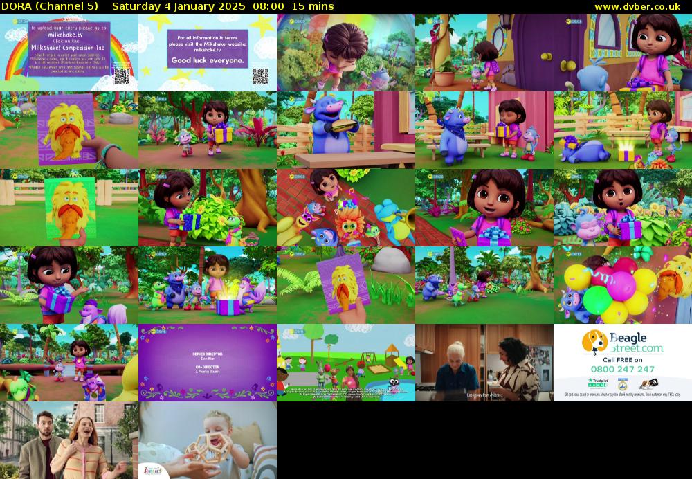DORA (Channel 5) Saturday 4 January 2025 08:00 - 08:15
