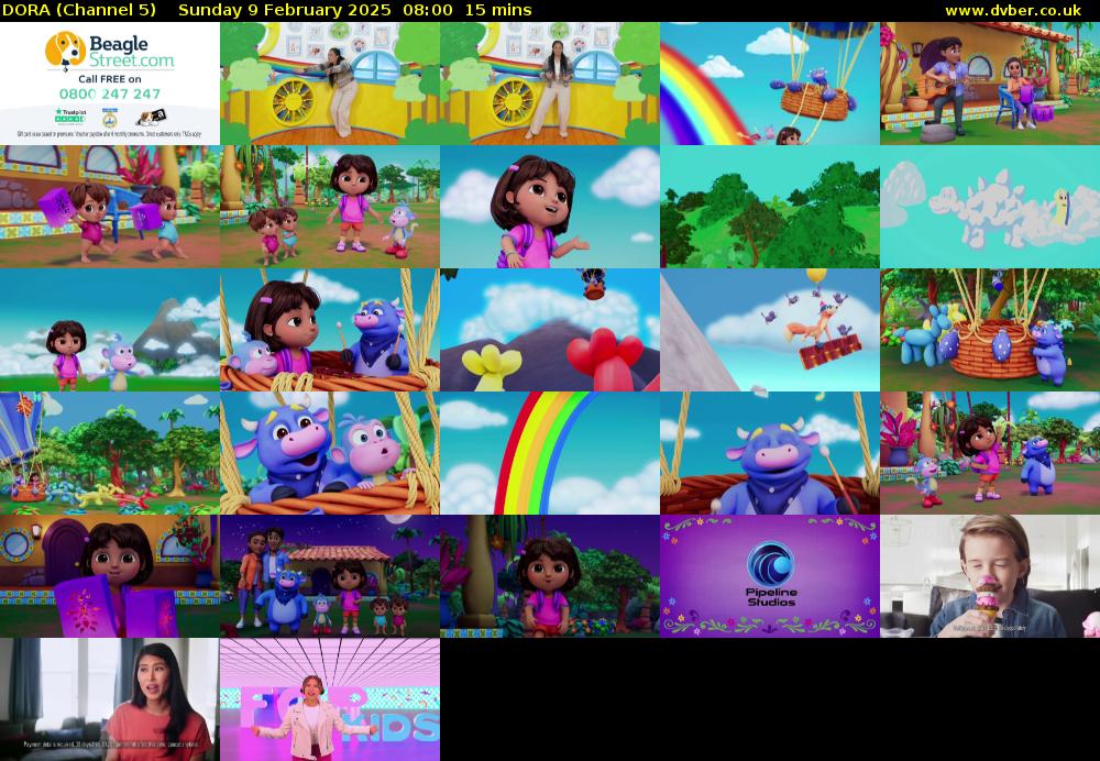 DORA (Channel 5) Sunday 9 February 2025 08:00 - 08:15