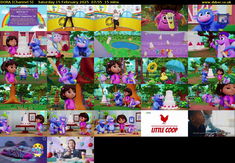 DORA (Channel 5) Saturday 15 February 2025 07:55 - 08:10