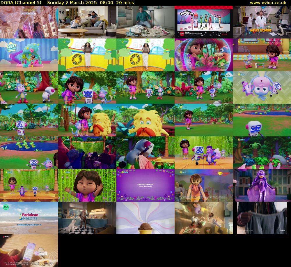 DORA (Channel 5) Sunday 2 March 2025 08:00 - 08:20