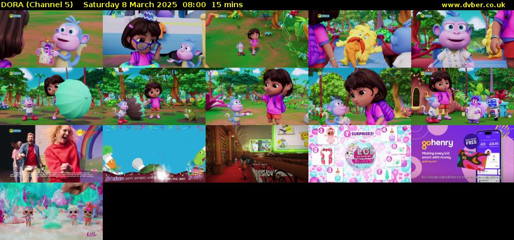 DORA (Channel 5) Saturday 8 March 2025 08:00 - 08:15