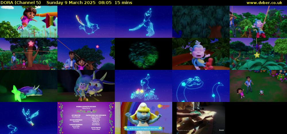 DORA (Channel 5) Sunday 9 March 2025 08:05 - 08:20