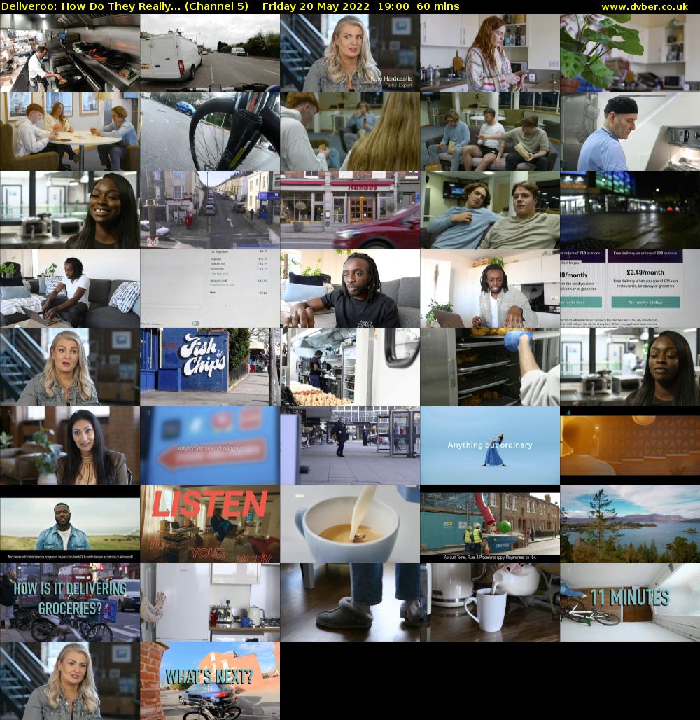Deliveroo: How Do They Really... (Channel 5) Friday 20 May 2022 19:00 - 20:00