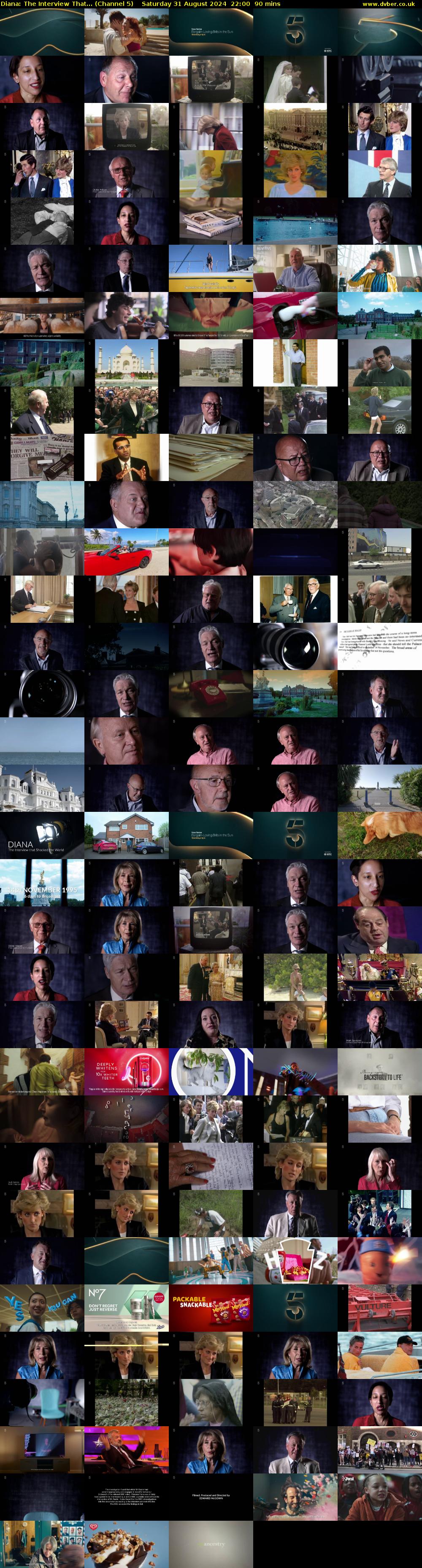 Diana: The Interview That... (Channel 5) Saturday 31 August 2024 22:00 - 23:30