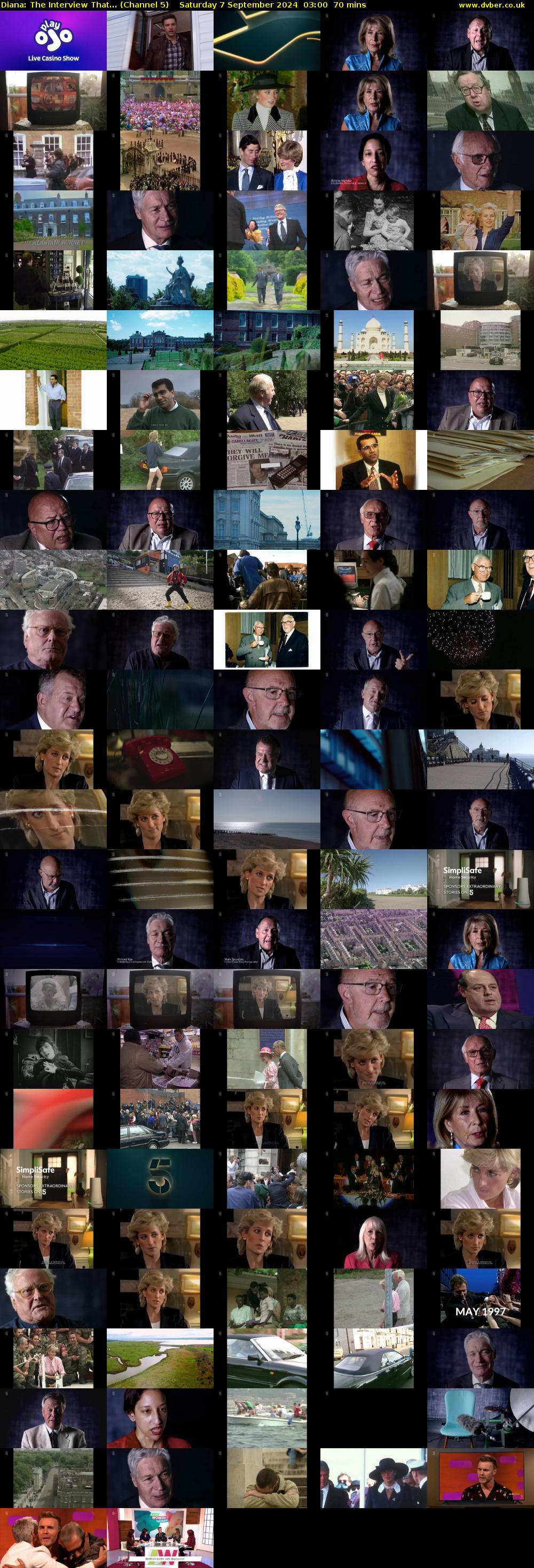 Diana: The Interview That... (Channel 5) Saturday 7 September 2024 03:00 - 04:10