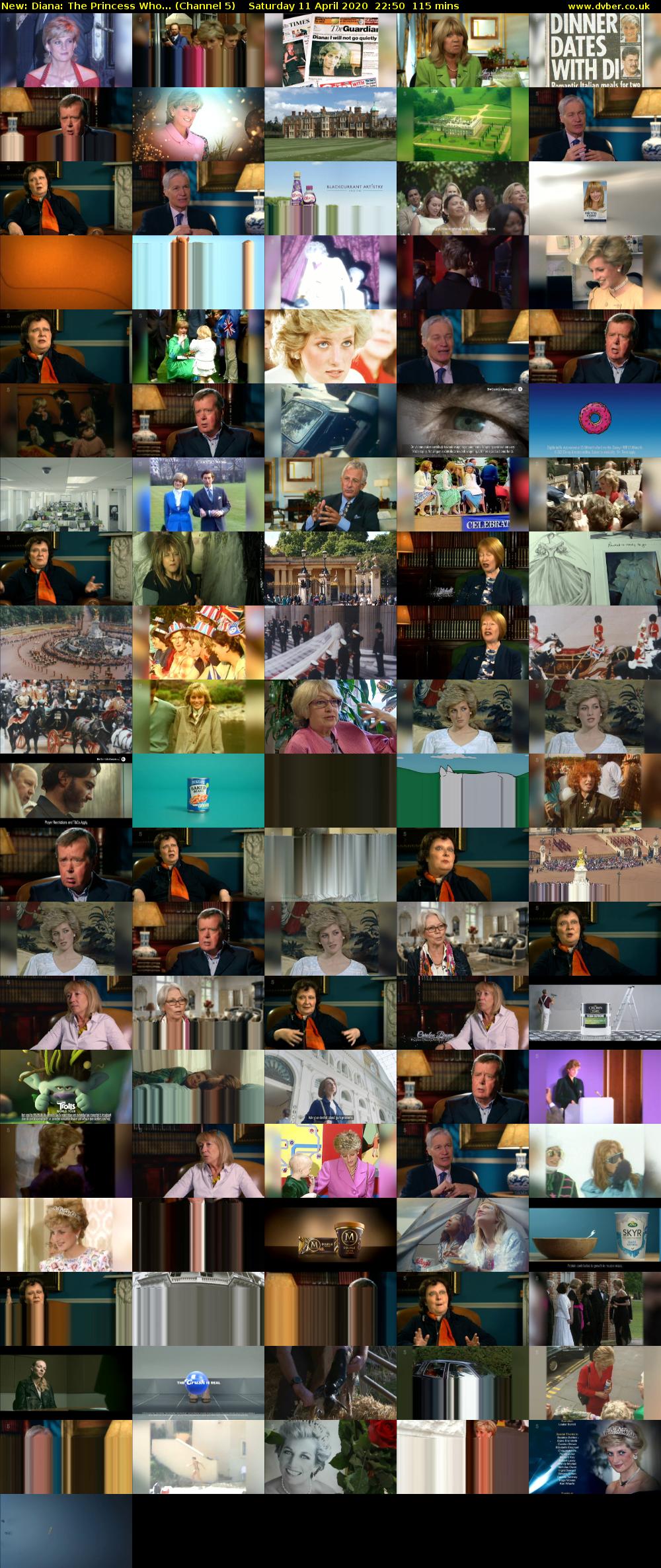 Diana: The Princess Who... (Channel 5) Saturday 11 April 2020 22:50 - 00:45