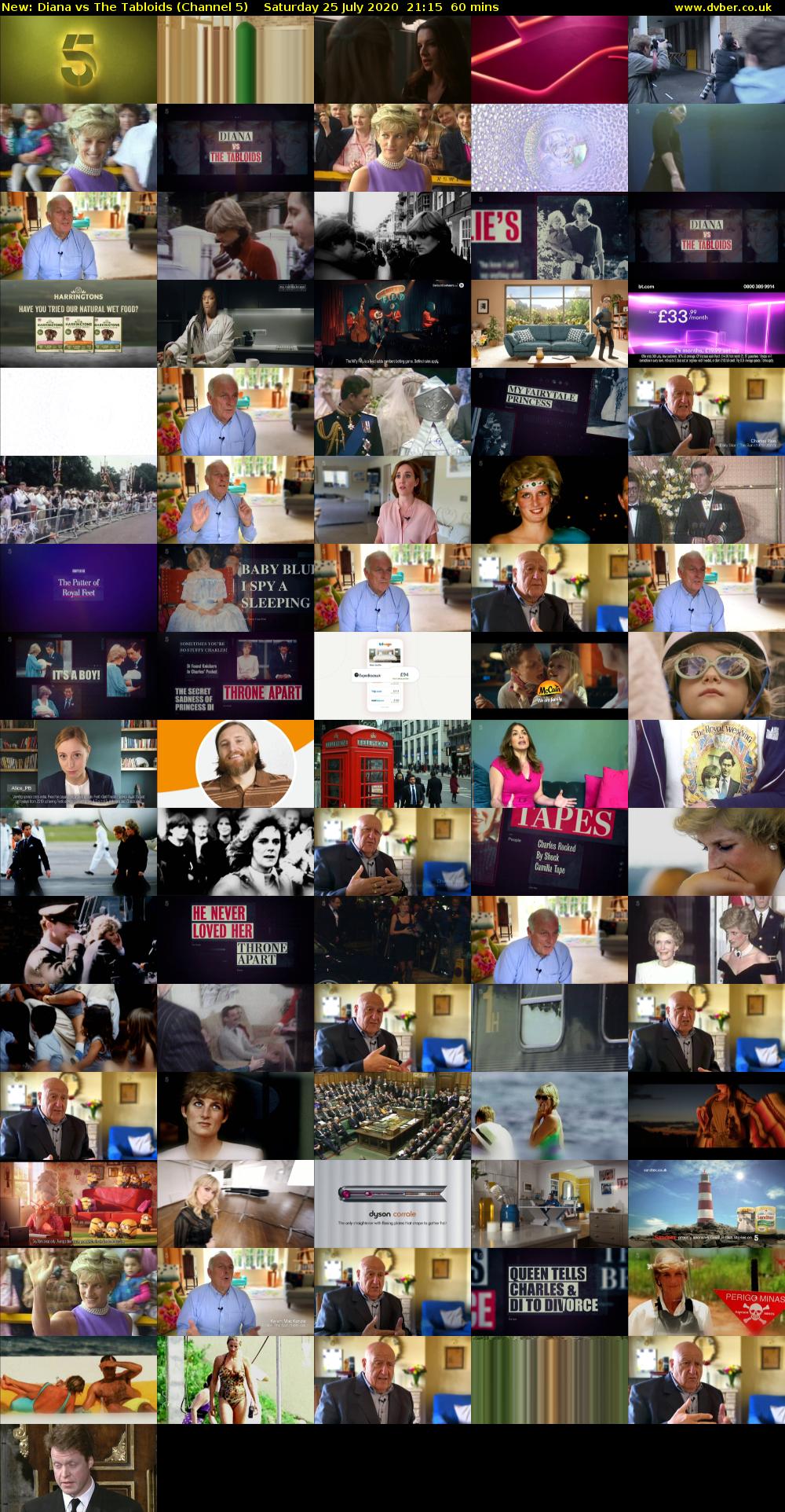 Diana vs The Tabloids (Channel 5) Saturday 25 July 2020 21:15 - 22:15