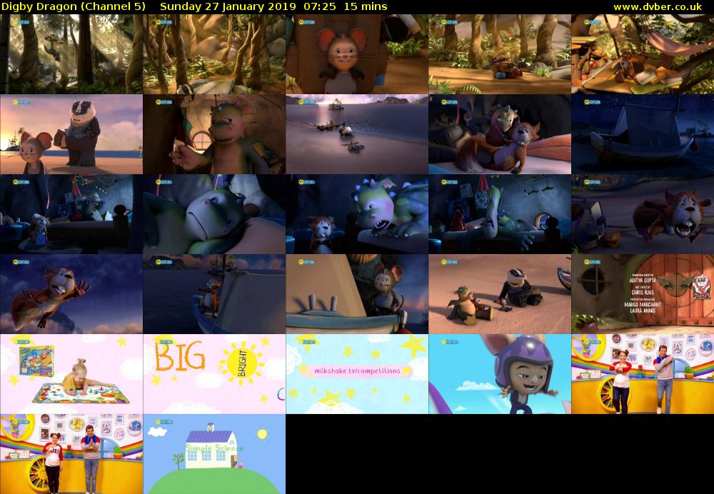 Digby Dragon (Channel 5) Sunday 27 January 2019 07:25 - 07:40
