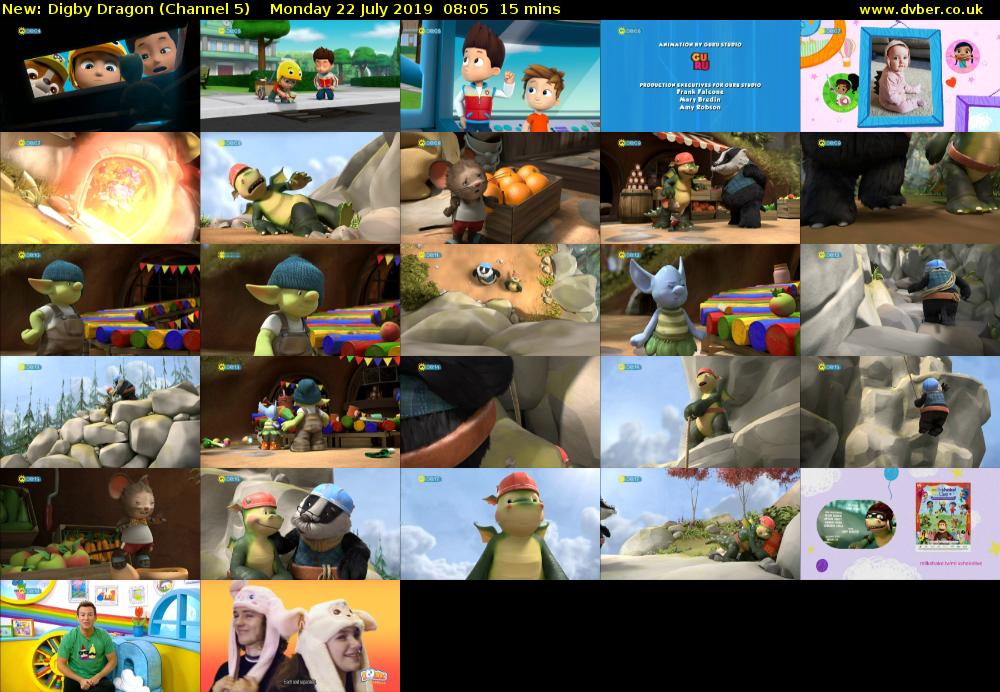 Digby Dragon (Channel 5) Monday 22 July 2019 08:05 - 08:20