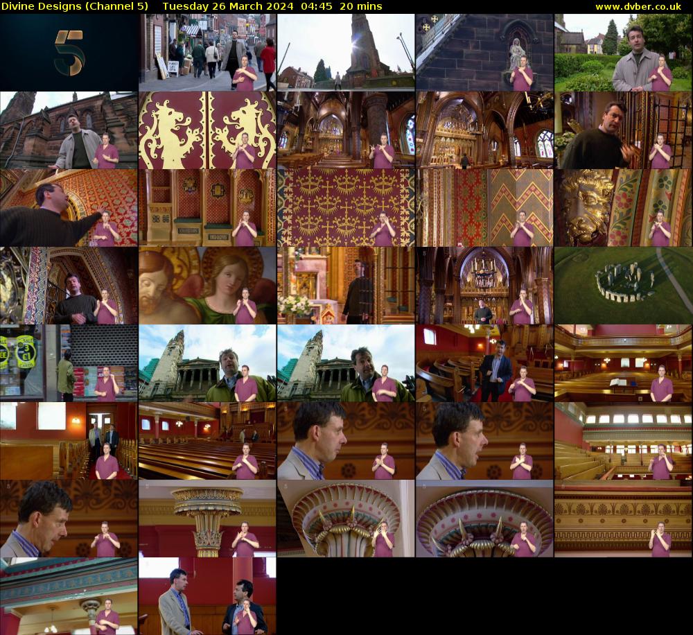 Divine Designs (Channel 5) Tuesday 26 March 2024 04:45 - 05:05