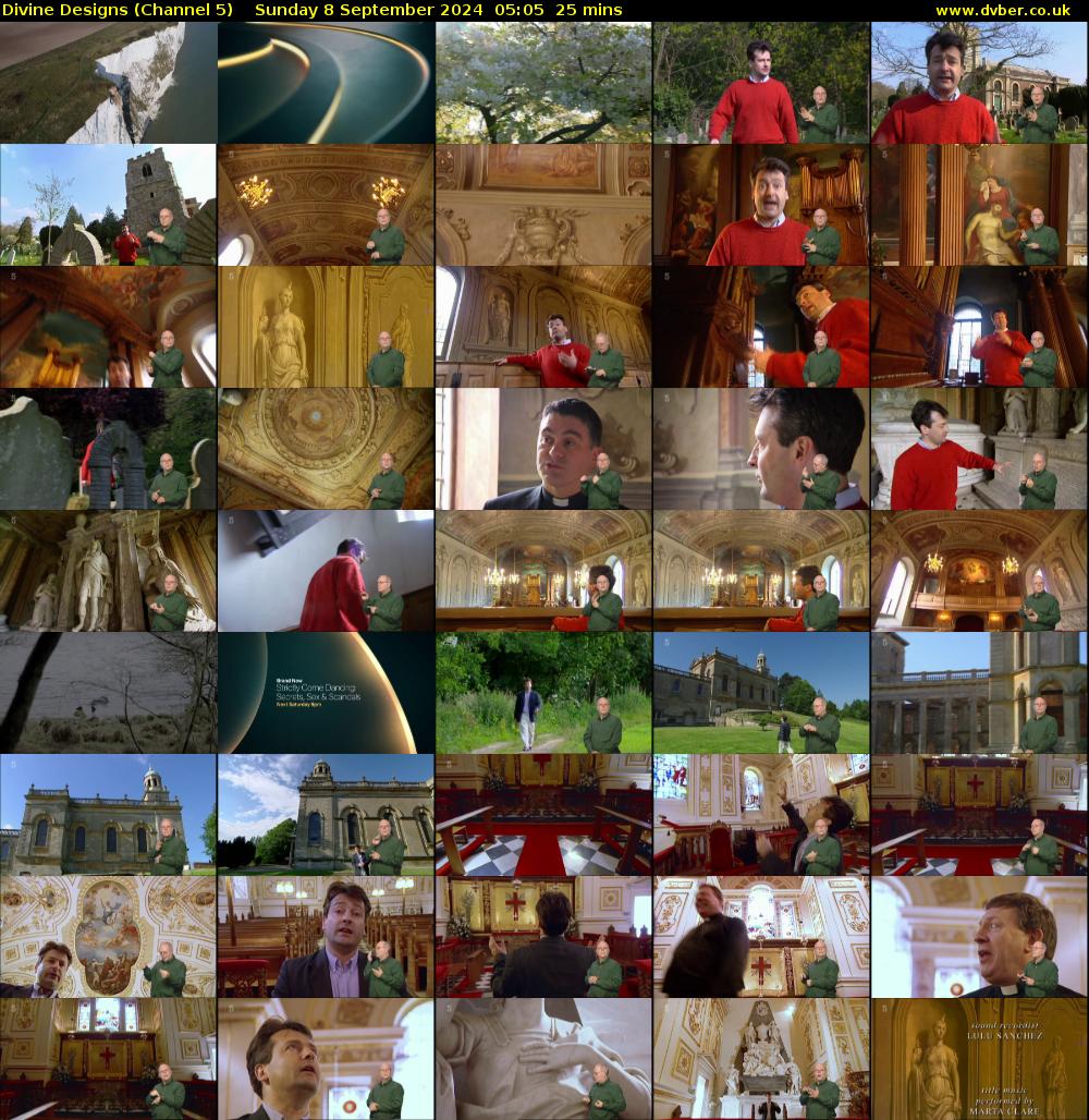 Divine Designs (Channel 5) Sunday 8 September 2024 05:05 - 05:30