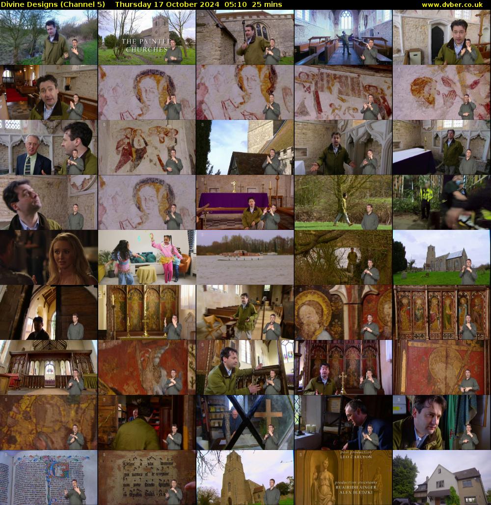 Divine Designs (Channel 5) Thursday 17 October 2024 05:10 - 05:35