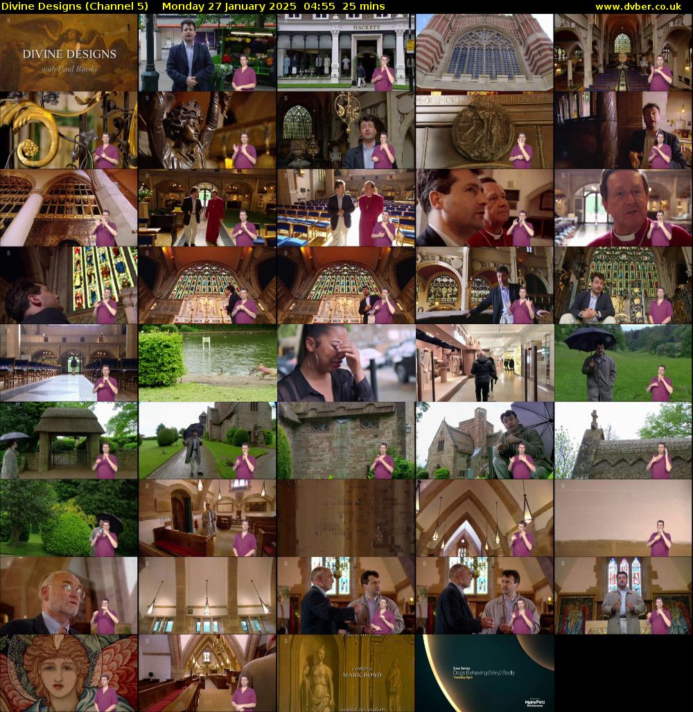 Divine Designs (Channel 5) Monday 27 January 2025 04:55 - 05:20
