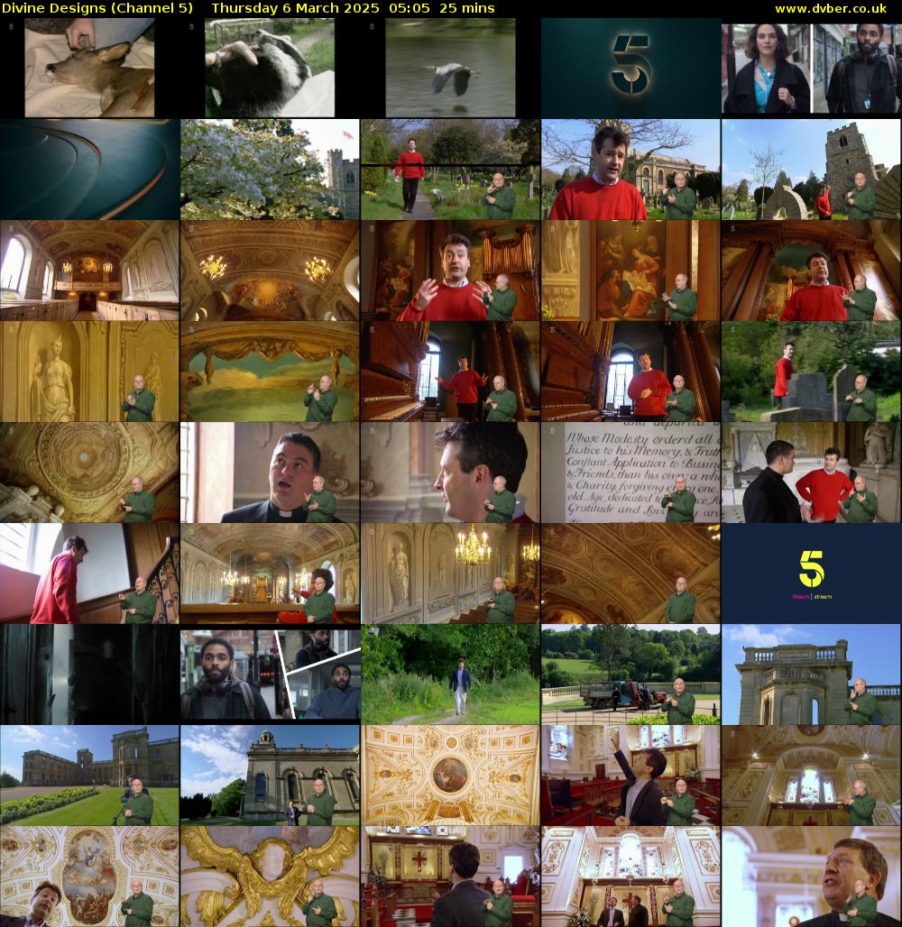 Divine Designs (Channel 5) Thursday 6 March 2025 05:05 - 05:30