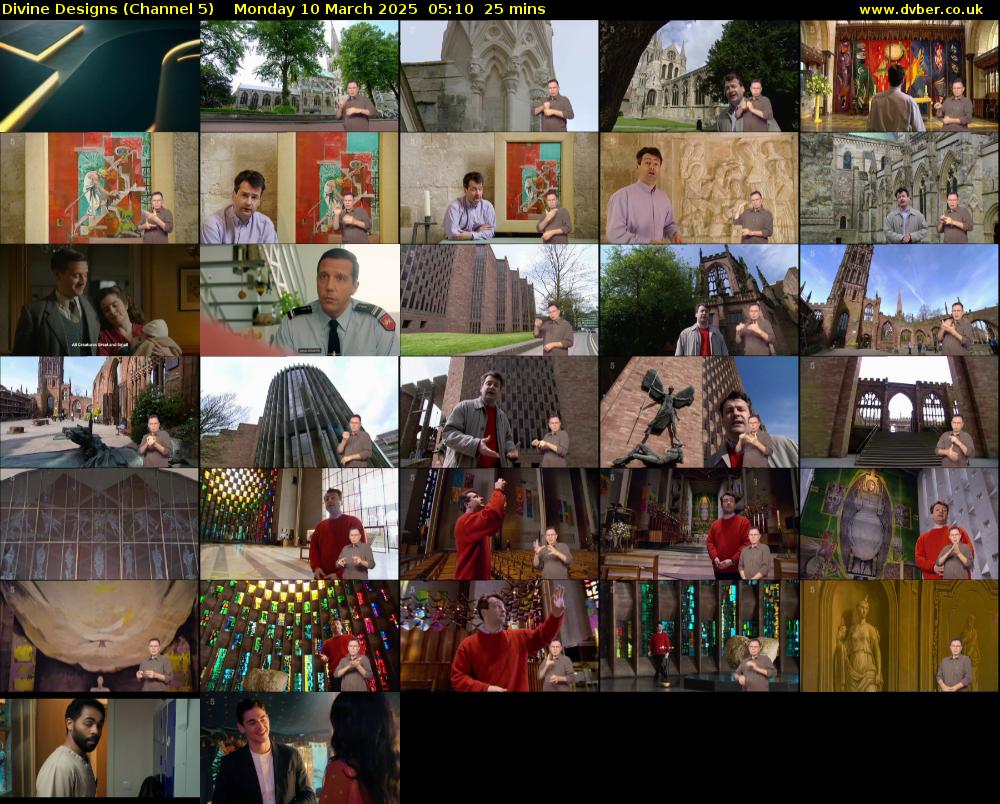 Divine Designs (Channel 5) Monday 10 March 2025 05:10 - 05:35
