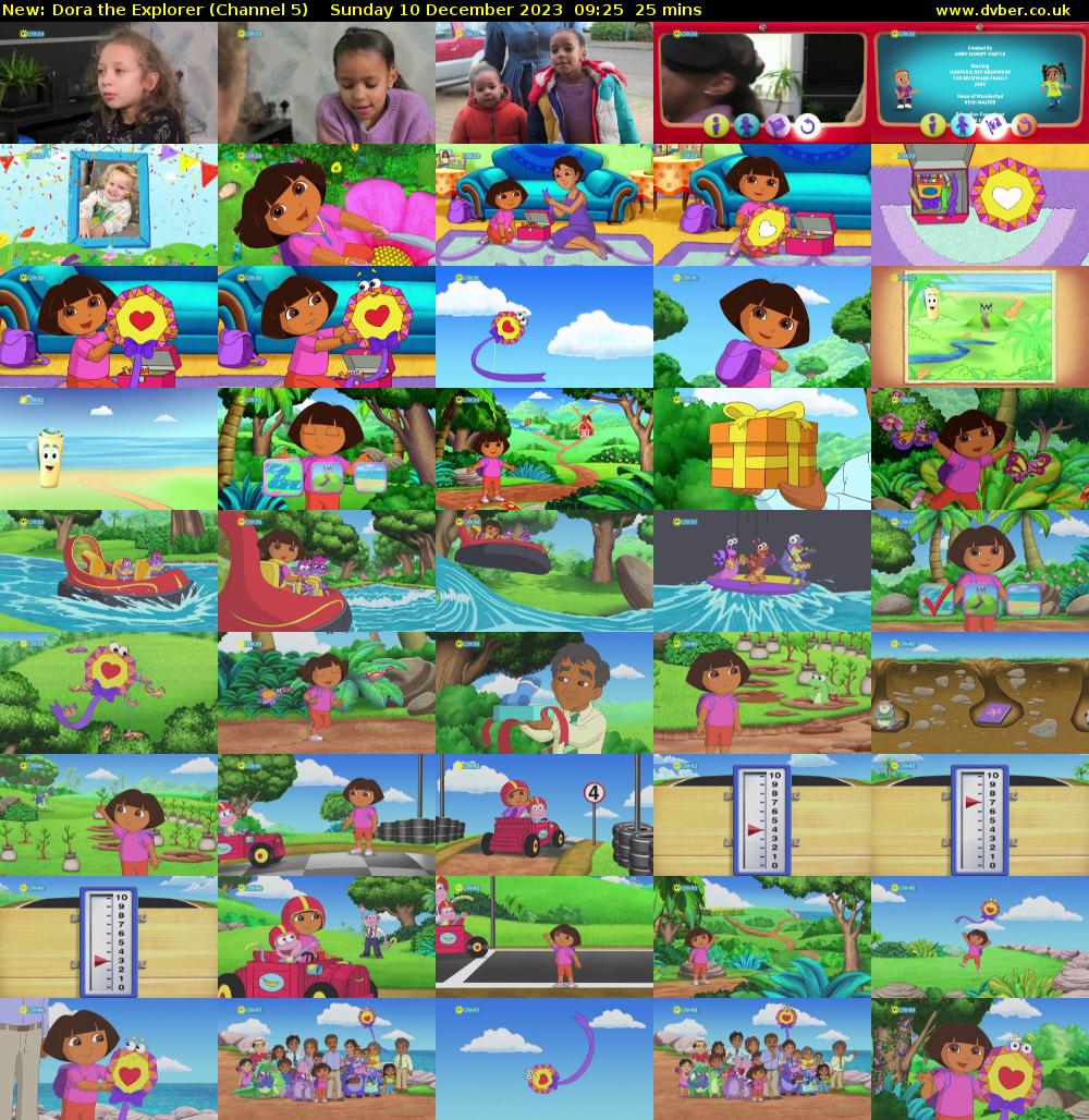 Dora the Explorer (Channel 5) Sunday 10 December 2023 09:25 - 09:50