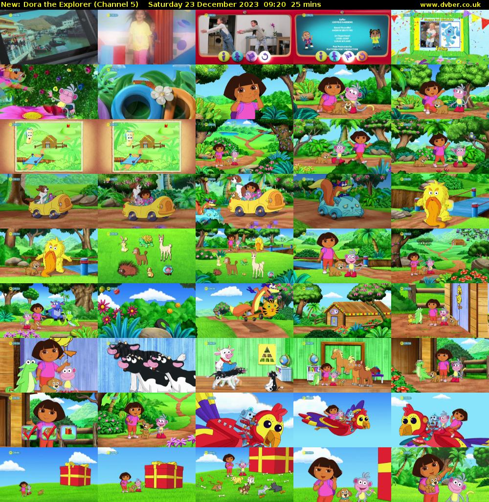 Dora the Explorer (Channel 5) Saturday 23 December 2023 09:20 - 09:45