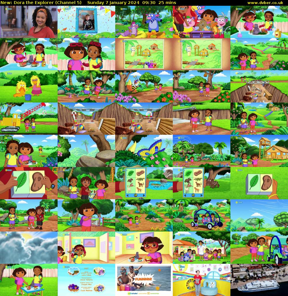 Dora the Explorer (Channel 5) Sunday 7 January 2024 09:30 - 09:55