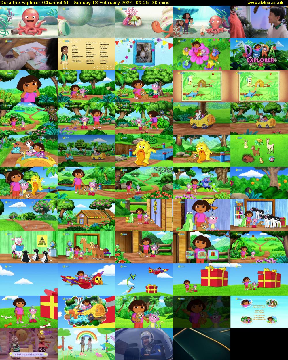 Dora the Explorer (Channel 5) Sunday 18 February 2024 09:25 - 09:55