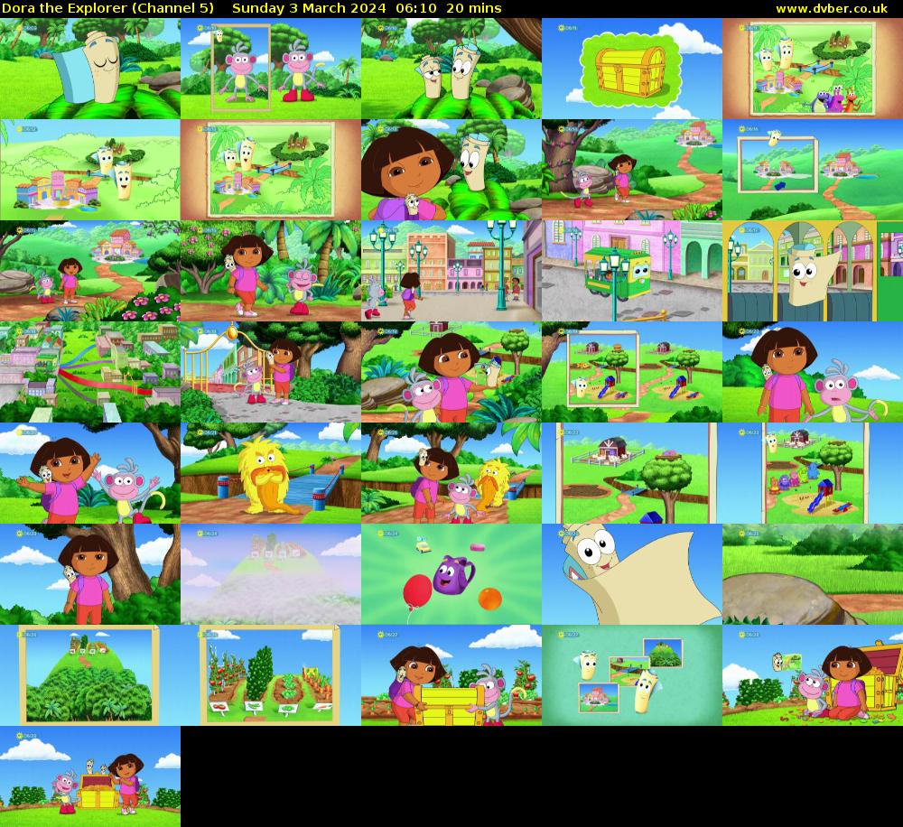 Dora the Explorer (Channel 5) Sunday 3 March 2024 06:10 - 06:30