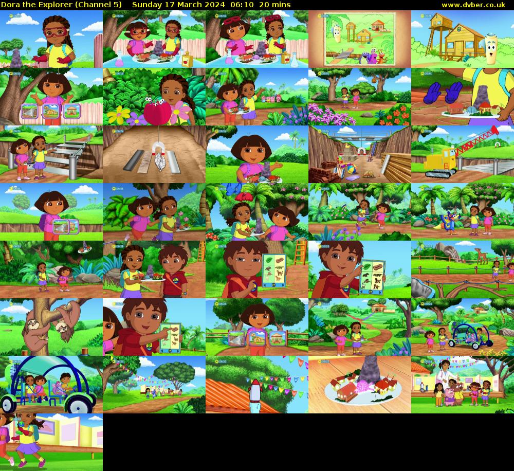 Dora the Explorer (Channel 5) Sunday 17 March 2024 06:10 - 06:30