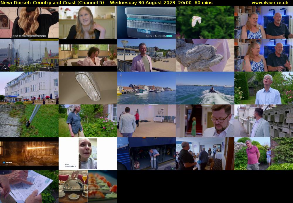 Dorset: Country and Coast (Channel 5) Wednesday 30 August 2023 20:00 - 21:00