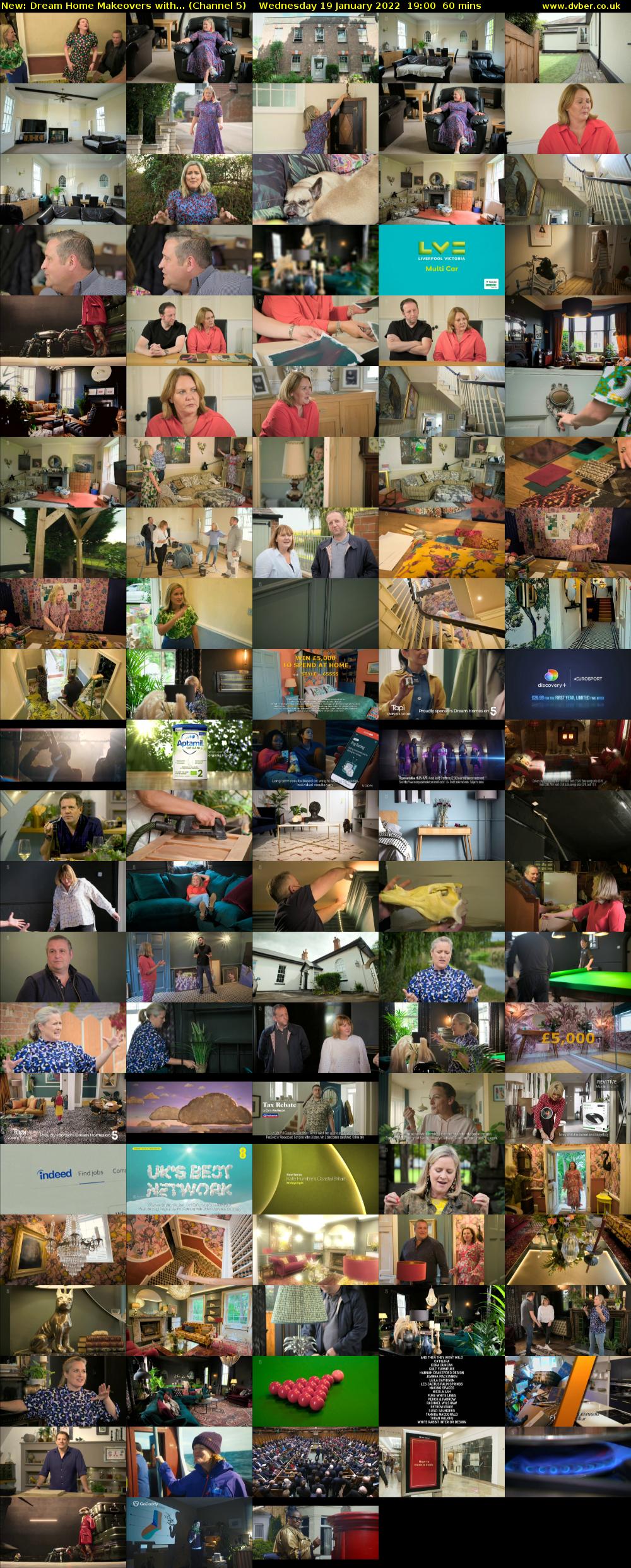 Dream Home Makeovers with... (Channel 5) Wednesday 19 January 2022 19:00 - 20:00