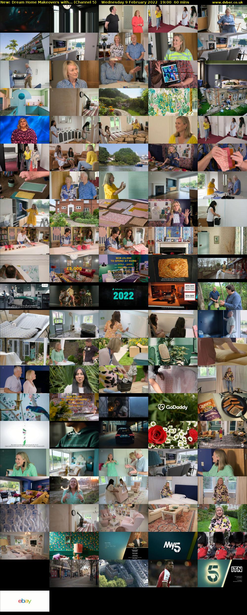 Dream Home Makeovers with... (Channel 5) Wednesday 9 February 2022 19:00 - 20:00