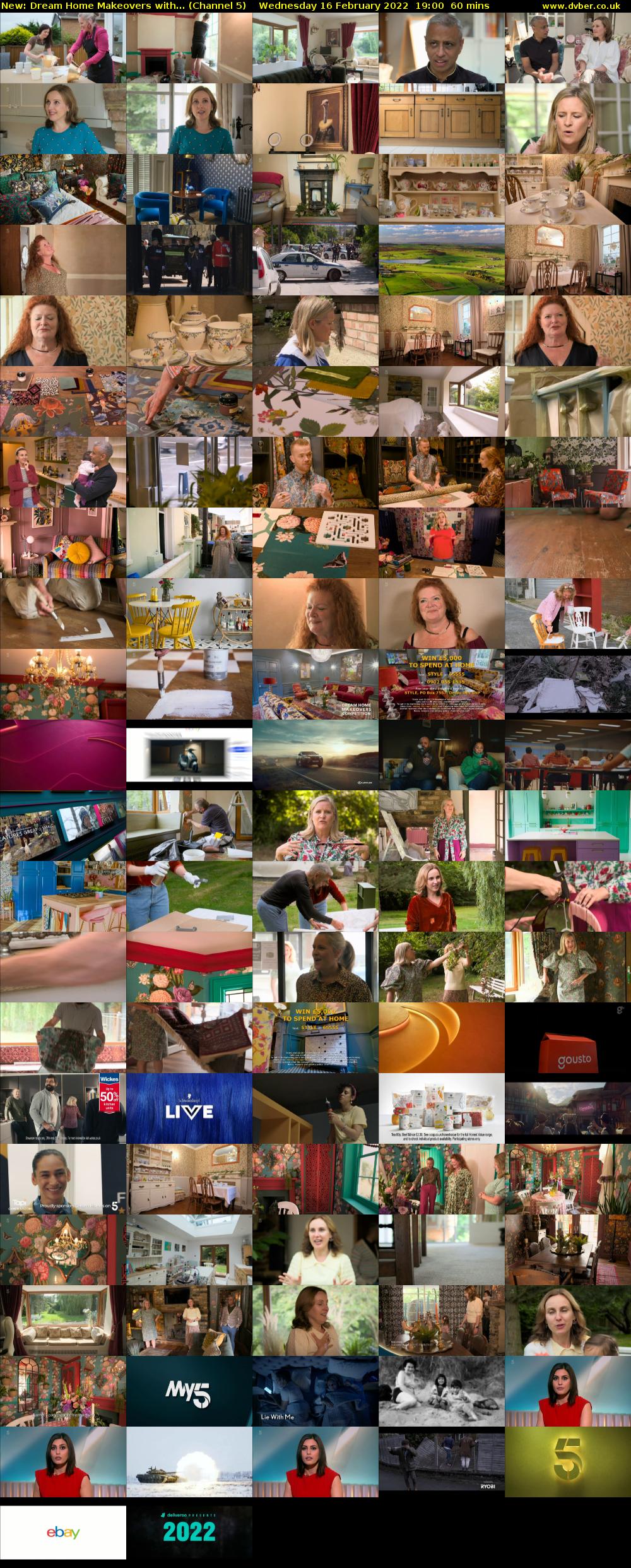 Dream Home Makeovers with... (Channel 5) Wednesday 16 February 2022 19:00 - 20:00
