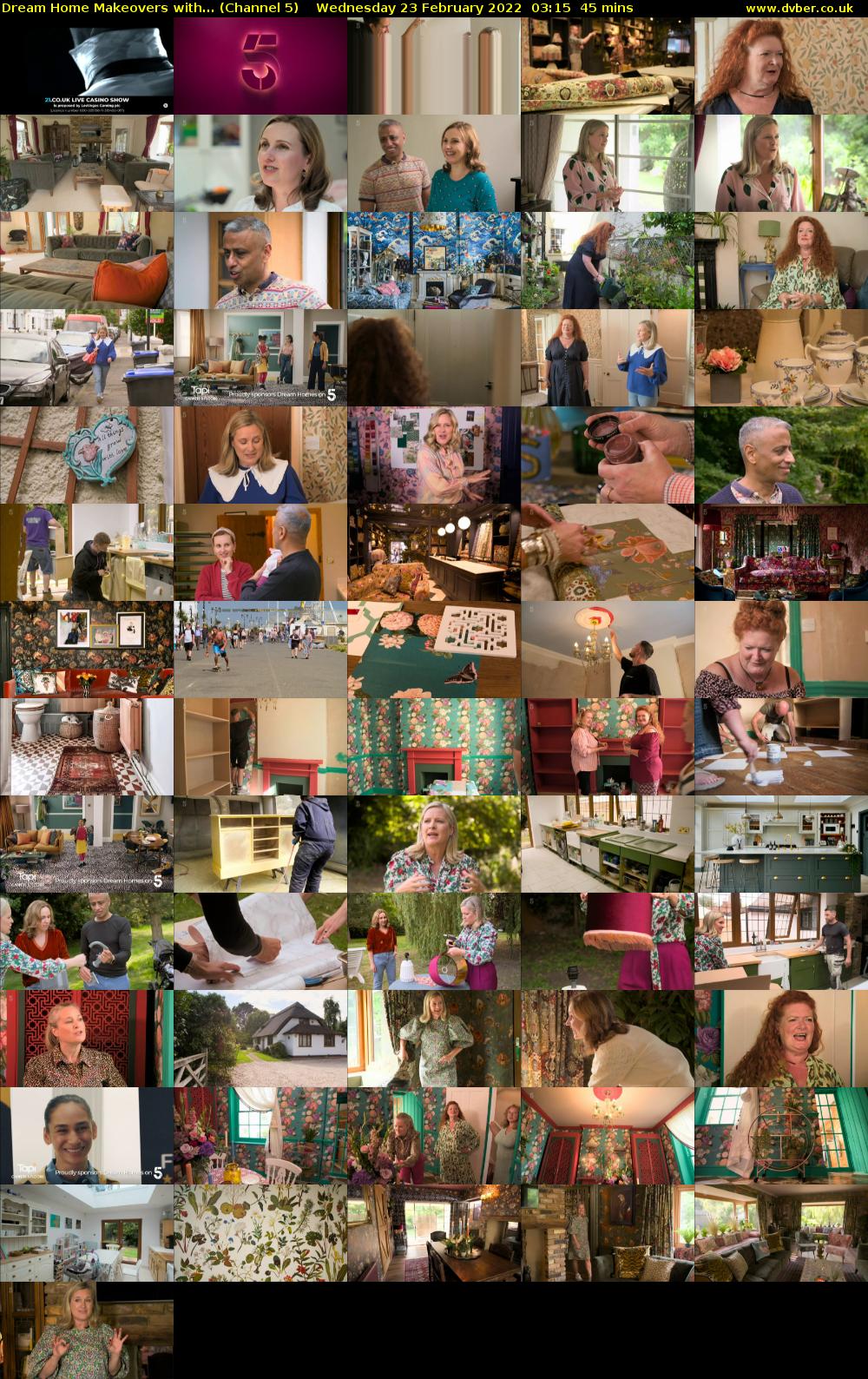Dream Home Makeovers with... (Channel 5) Wednesday 23 February 2022 03:15 - 04:00