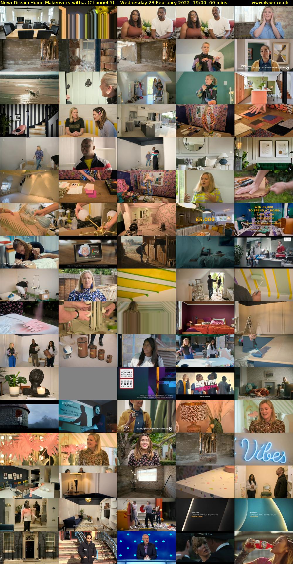 Dream Home Makeovers with... (Channel 5) Wednesday 23 February 2022 19:00 - 20:00