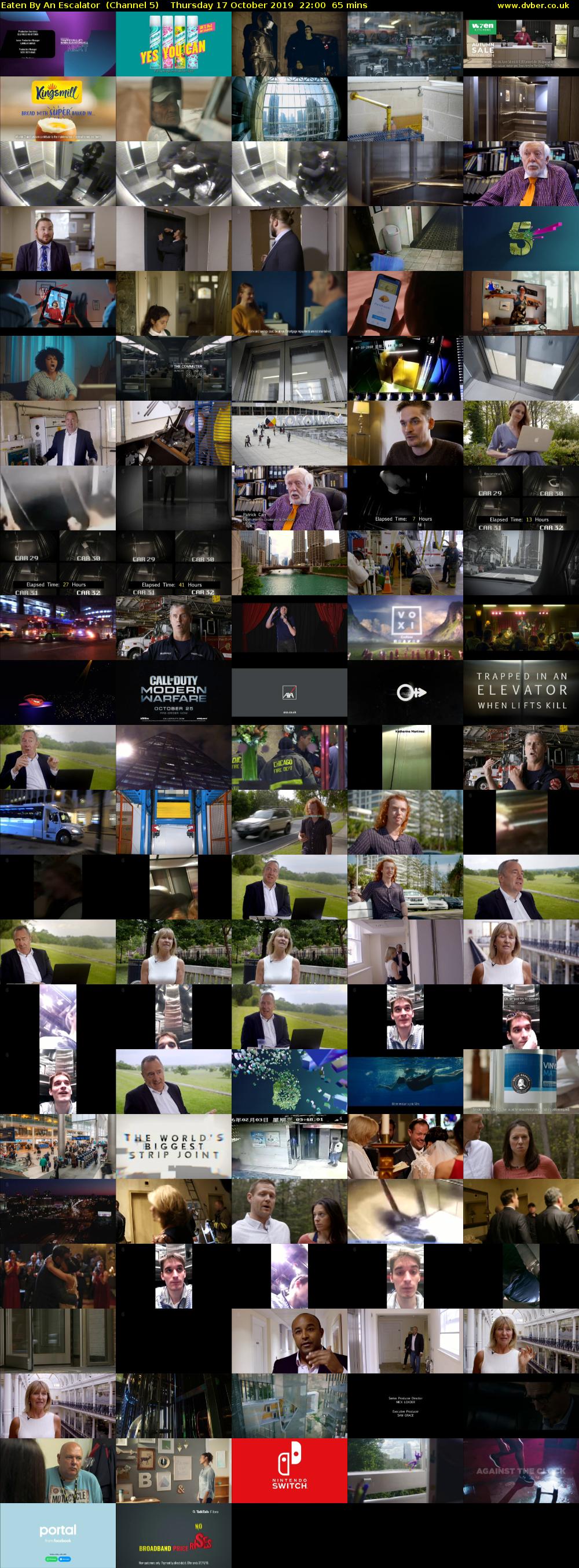 Eaten By An Escalator  (Channel 5) Thursday 17 October 2019 22:00 - 23:05