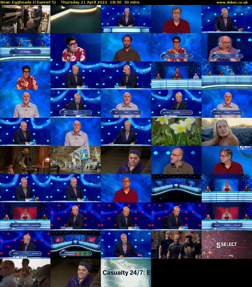 Eggheads (Channel 5) Thursday 21 April 2022 18:30 - 19:00