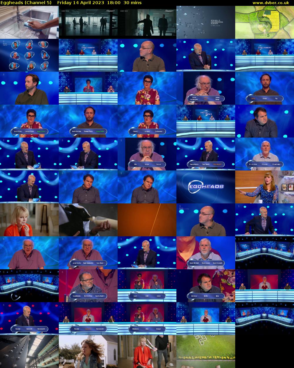 Eggheads (Channel 5) Friday 14 April 2023 18:00 - 18:30