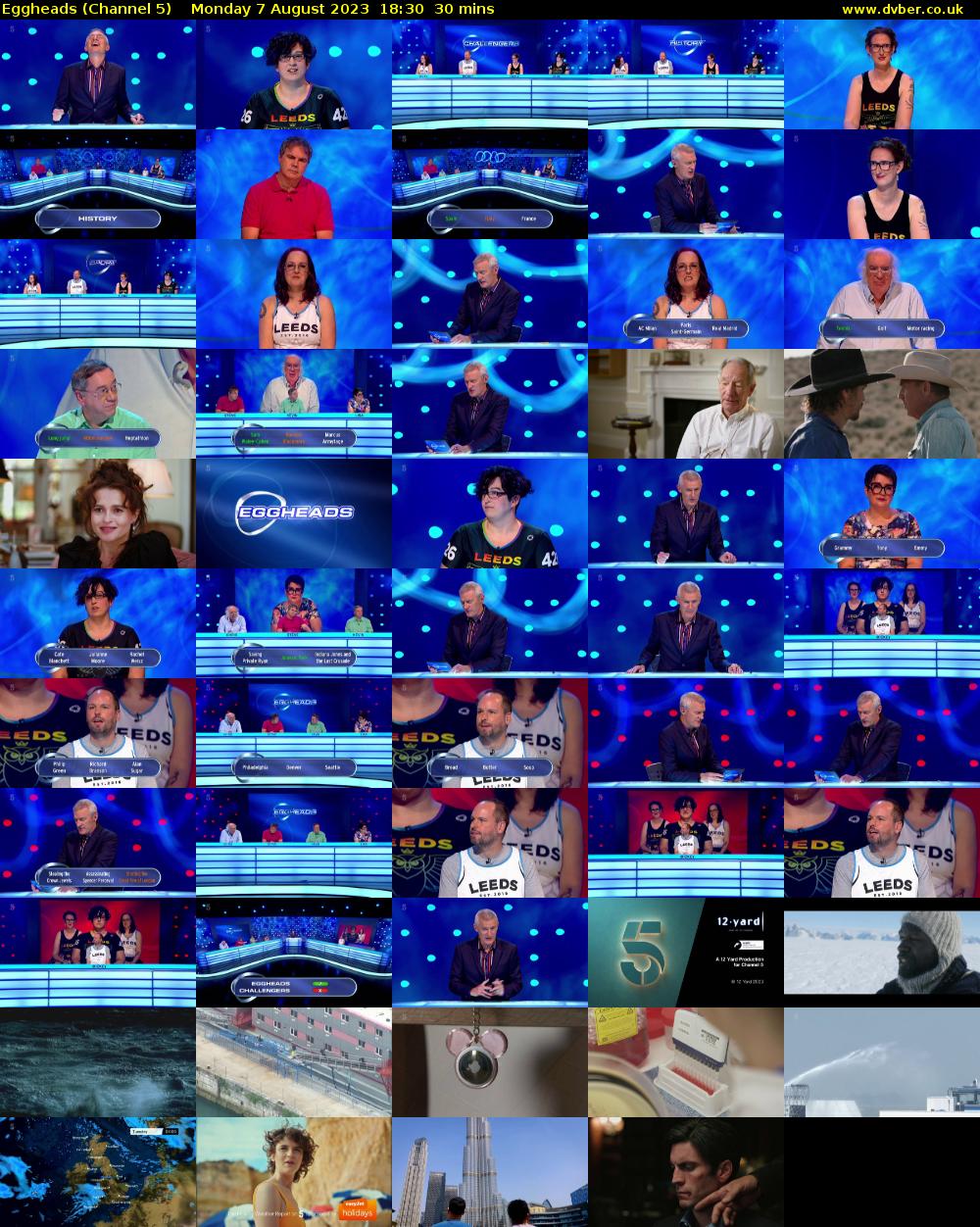 Eggheads (Channel 5) Monday 7 August 2023 18:30 - 19:00
