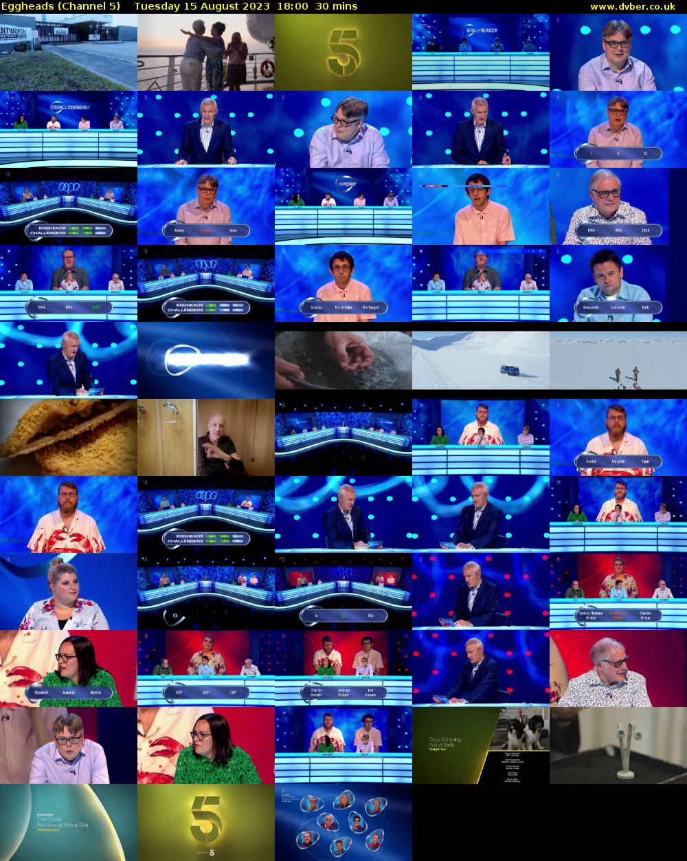 Eggheads (Channel 5) Tuesday 15 August 2023 18:00 - 18:30