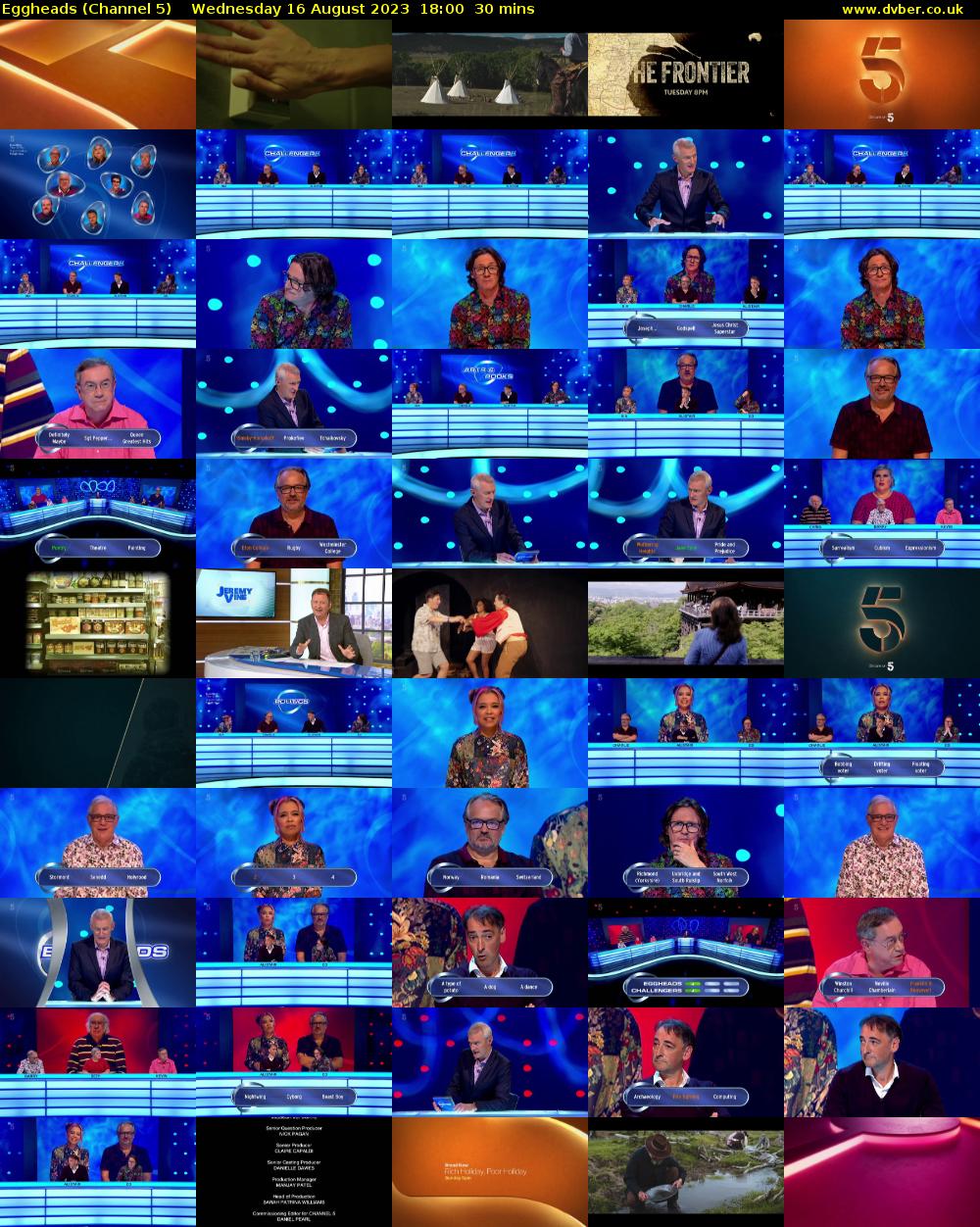 Eggheads (Channel 5) Wednesday 16 August 2023 18:00 - 18:30