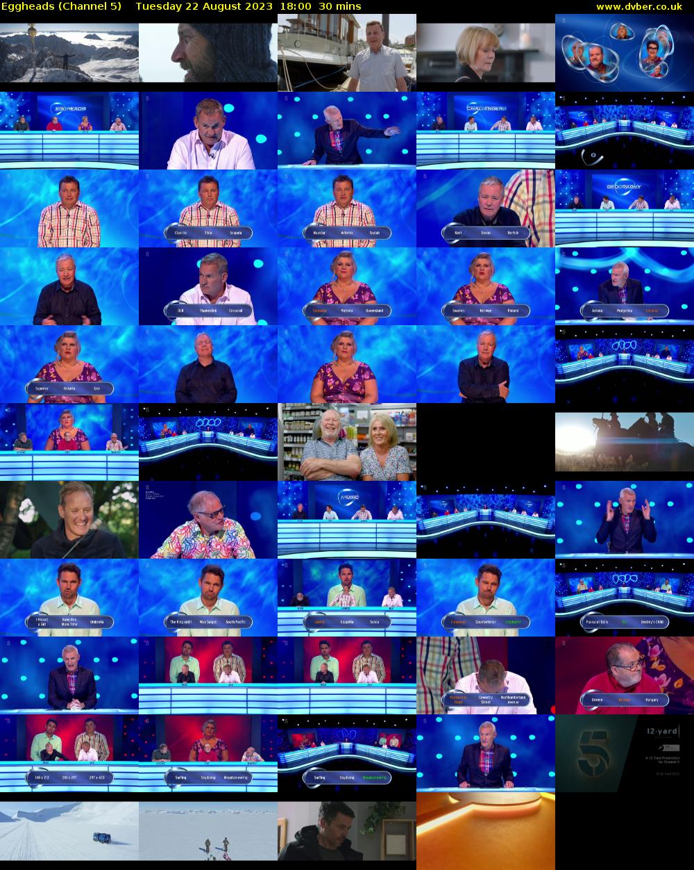 Eggheads (Channel 5) Tuesday 22 August 2023 18:00 - 18:30