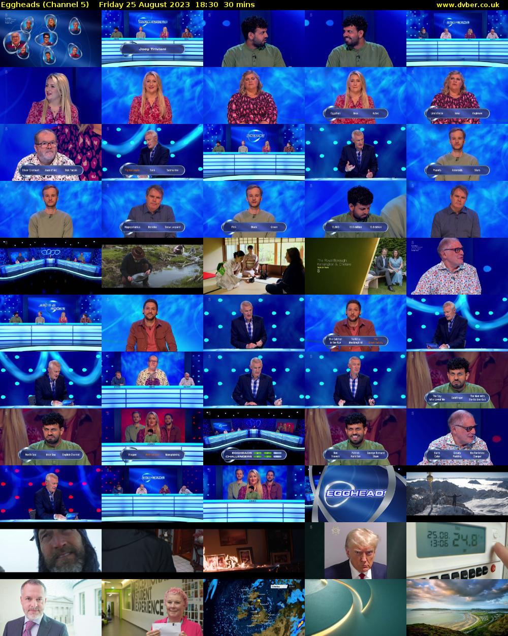 Eggheads (Channel 5) Friday 25 August 2023 18:30 - 19:00
