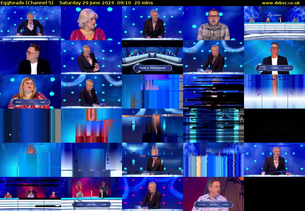 Eggheads (Channel 5) Saturday 29 June 2024 09:10 - 09:30