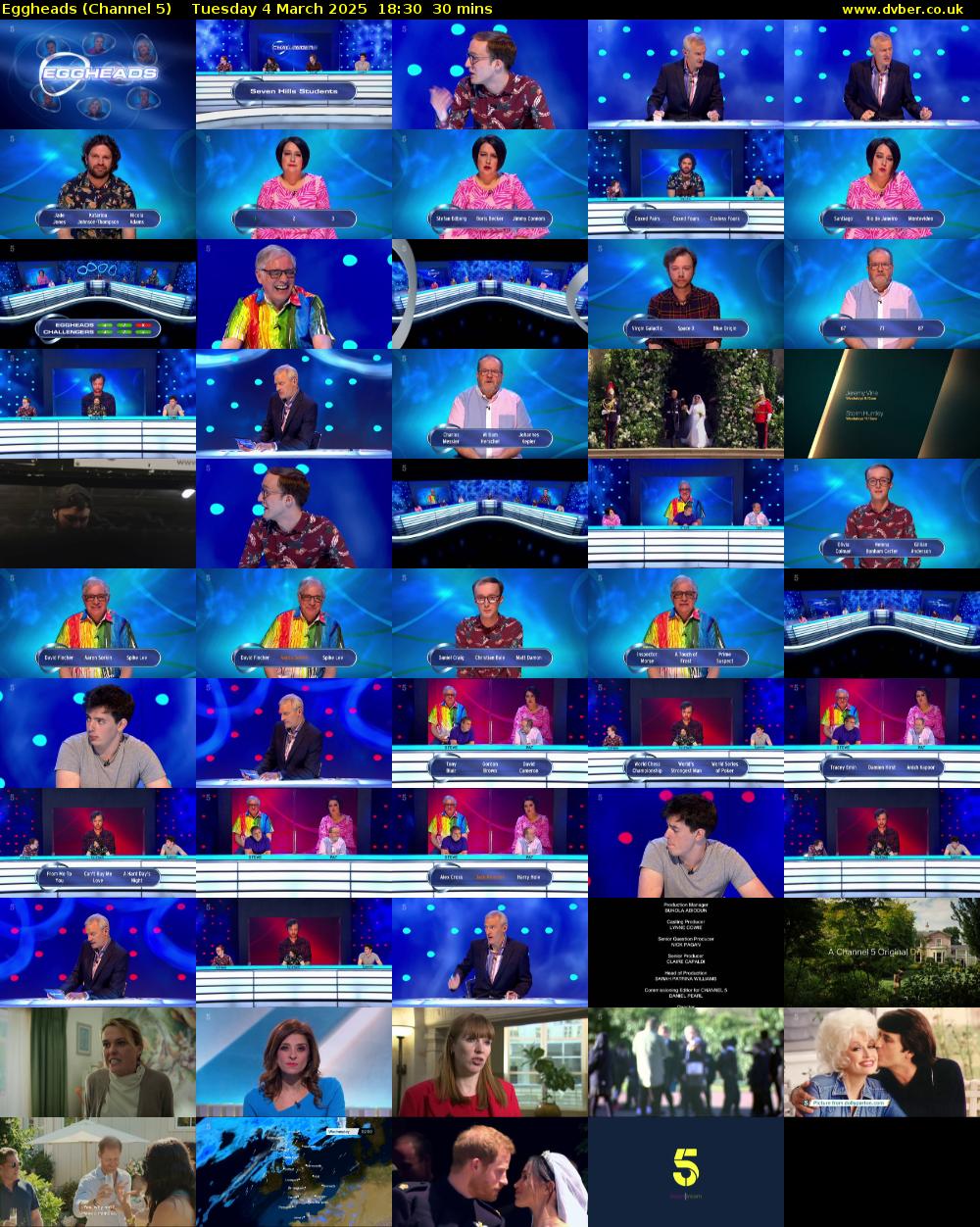 Eggheads (Channel 5) Tuesday 4 March 2025 18:30 - 19:00