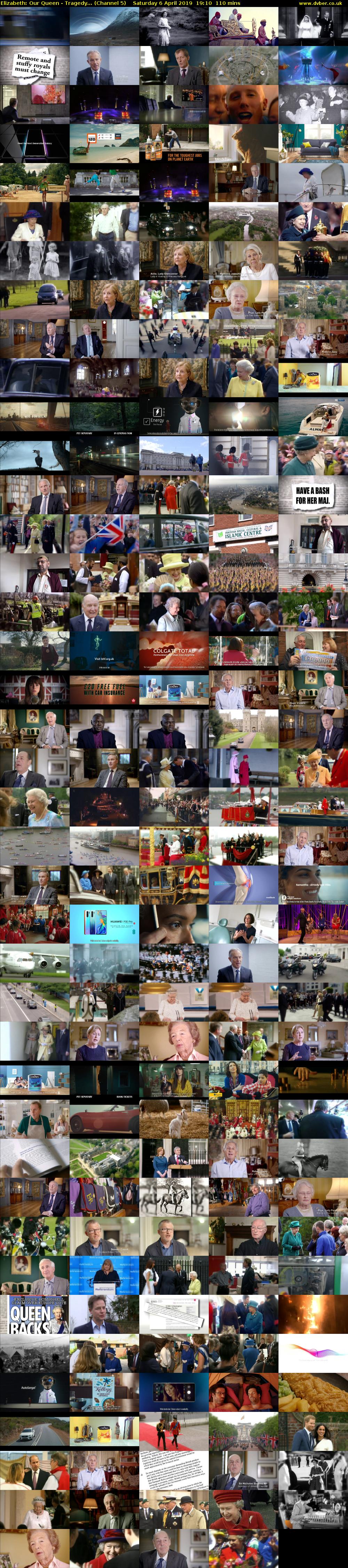 Elizabeth: Our Queen - Tragedy... (Channel 5) Saturday 6 April 2019 19:10 - 21:00