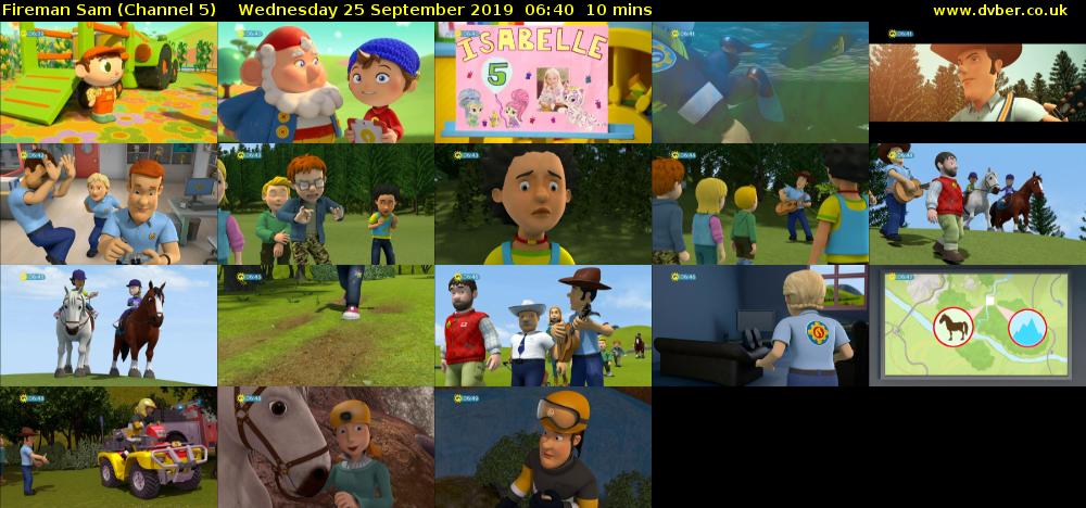 Fireman Sam (Channel 5) Wednesday 25 September 2019 06:40 - 06:50