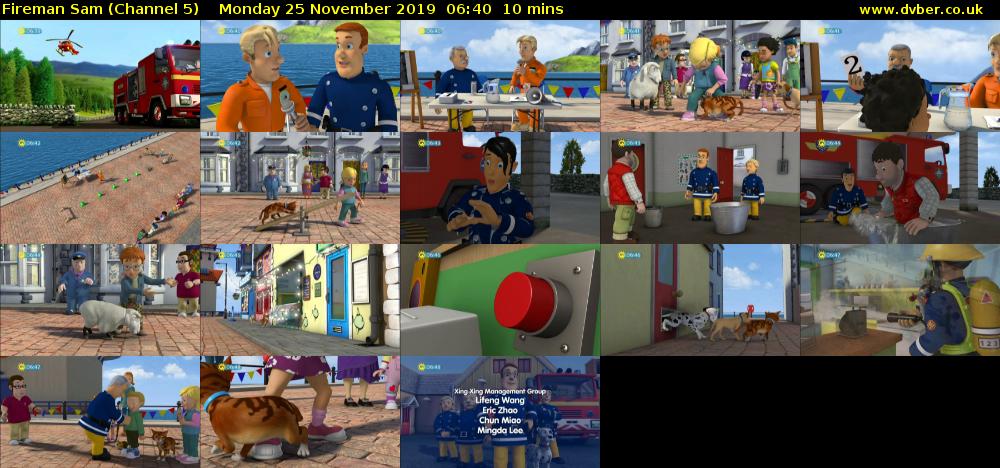 Fireman Sam (Channel 5) Monday 25 November 2019 06:40 - 06:50