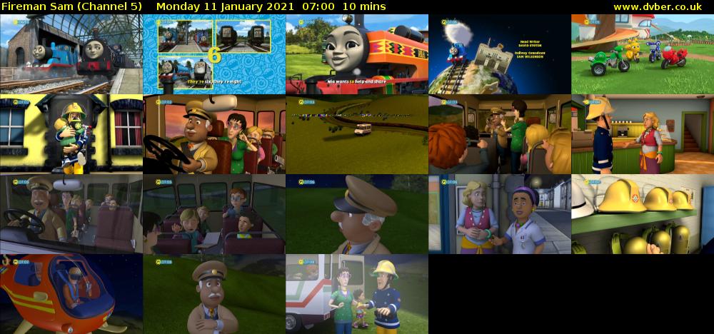 Fireman Sam (Channel 5) Monday 11 January 2021 07:00 - 07:10
